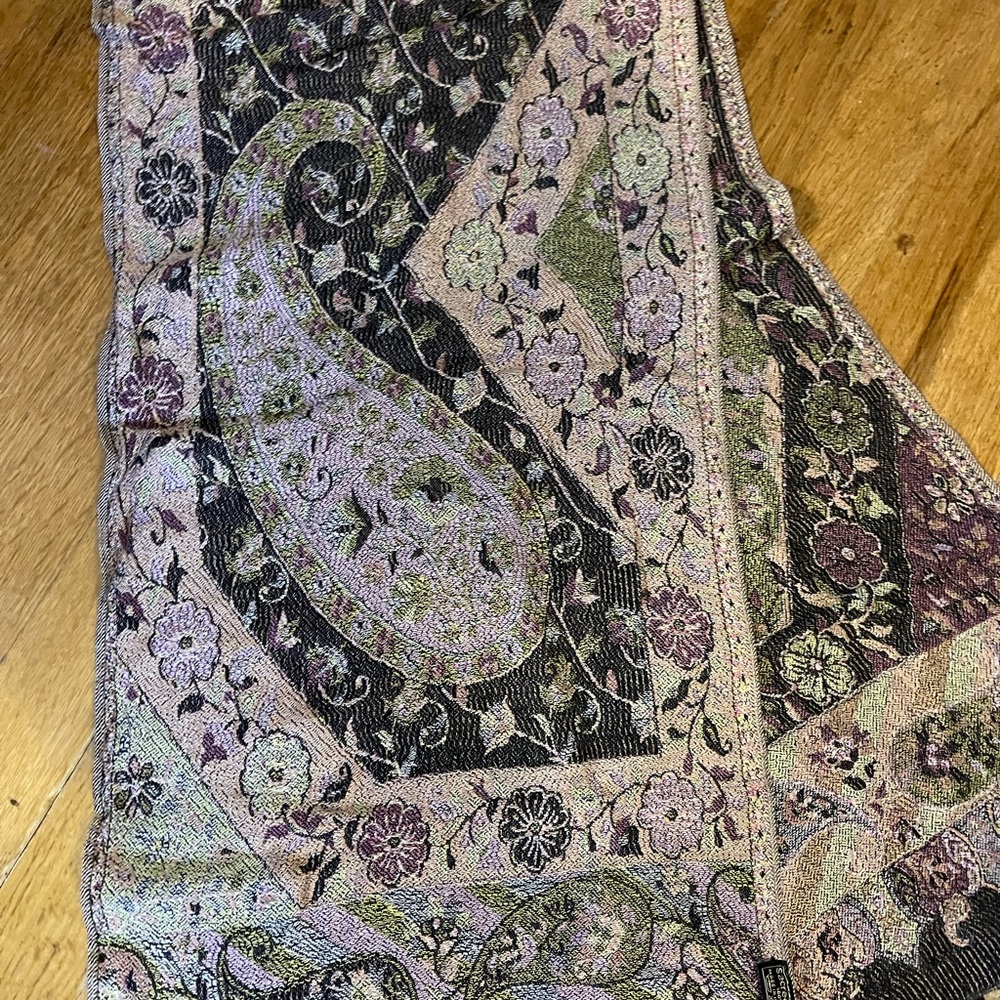 62” pink, black and plum soft scarf